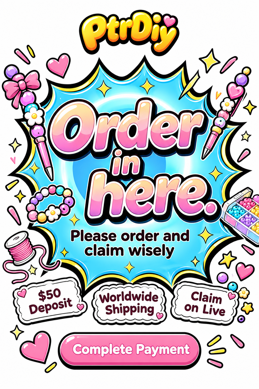 A《PtrDIY》 --- Payment link / Open basket(Acrylic beads, Charms, pens, DIY accessories wholesale）